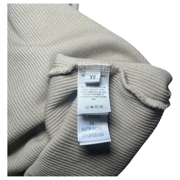 Citizens of Humanity Liu Organic Cotton Ribbed Polo Collared Bodysuit Tan XS - Picture 7 of 8